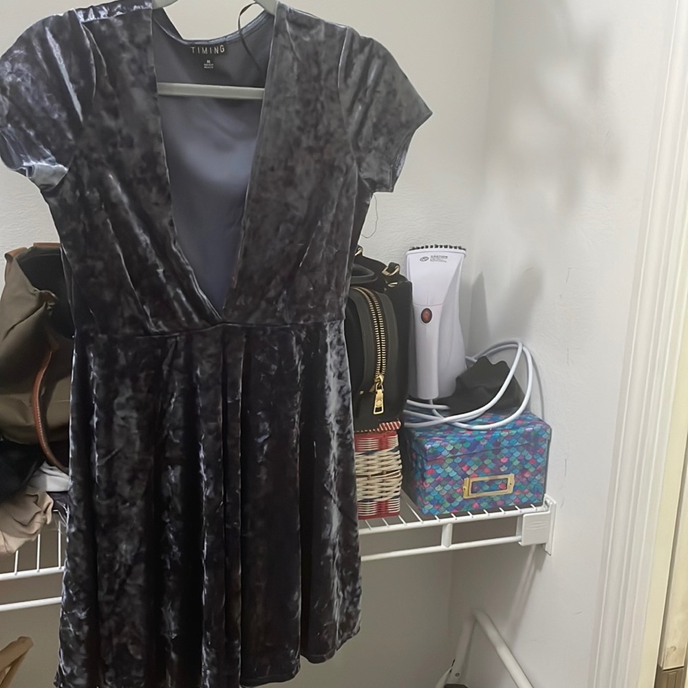 Crushed velvet dress